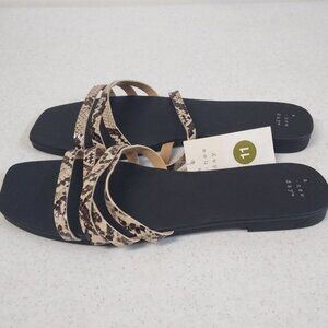 A New Day Sandals Snakeskin Size 11 Women Embossed Strappy Slide On Sandal NWT